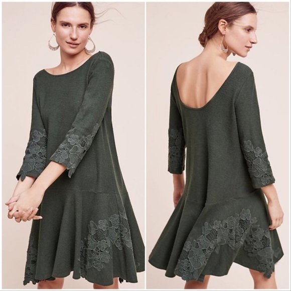 Green Anthropologie Maeve Dropwaist Dress (NWT) - Picture 3 of 3